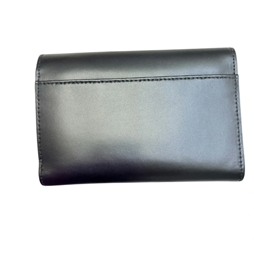 Kate Spade Black Leather Wallet with Bow Accent